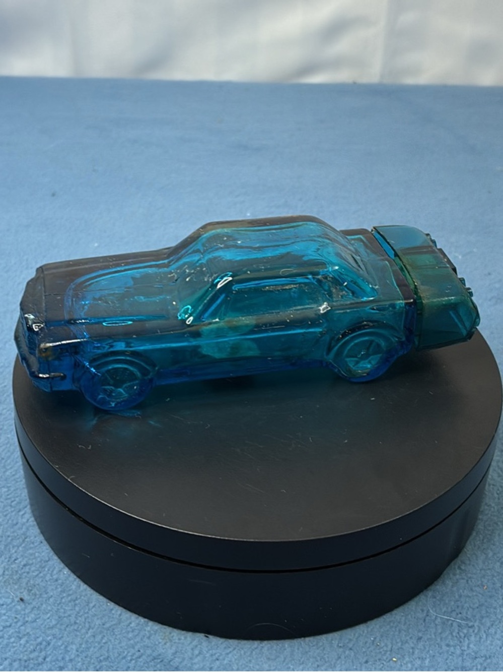 Avon Teal Blue Glass Car Figurine Accent